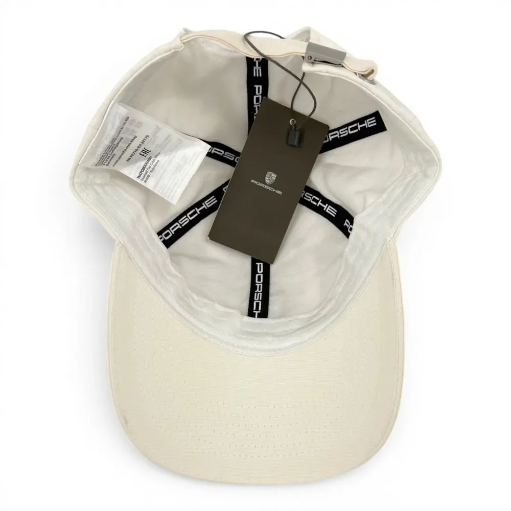 NWT Porsche Crest Adjustable Essential Baseball Cap Cream